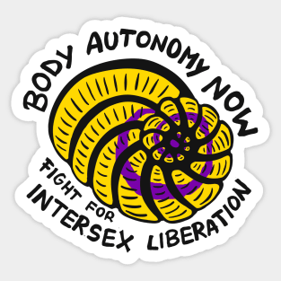 Body Autonomy Now! Fight For Intersex Liberation Foraminifera T-shirt Sticker